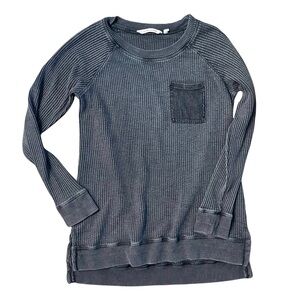Soft Surroundings Dark Gray Autumn Waffle Knit Tunic
